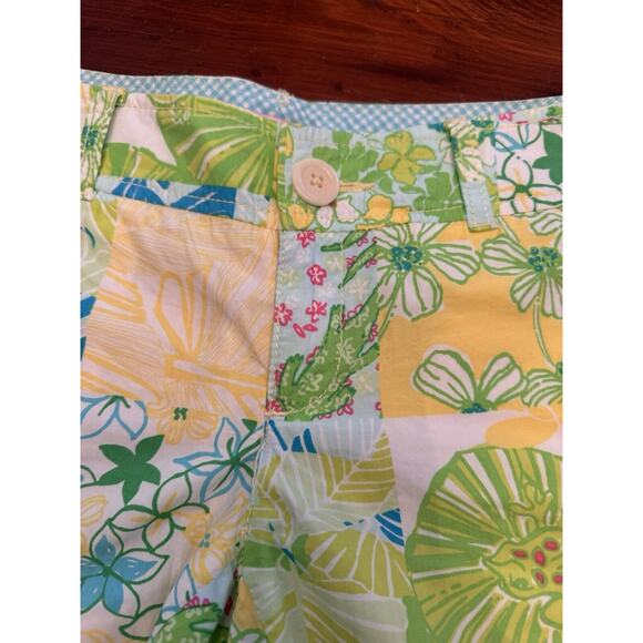 Lilly Pulitzer Patchwork Callahan Shorts Size 2 Alligator Frog Chino Cotton - Picture 8 of 9